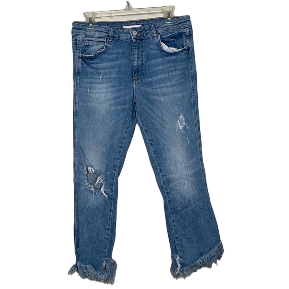 Zara Distressed Jeans Color Blue Size 10